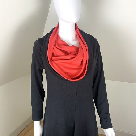 Vintage 70s Hooded Maxi Dress Caftan Cult Gown Cowl Neck M/L/XL Hood Boho Hippy - Picture 5 of 14